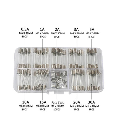 6x30mm Quick Blow Glass Tube Fuse Assorted Kit (Fast-blow)