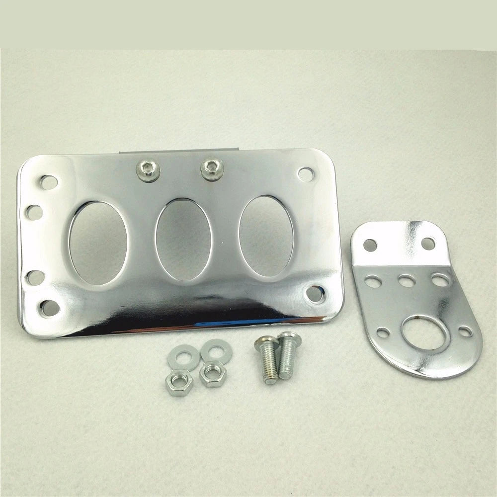 Chrome Vertical Side Mount License Plate Bracket for H-D Bobber Chopper