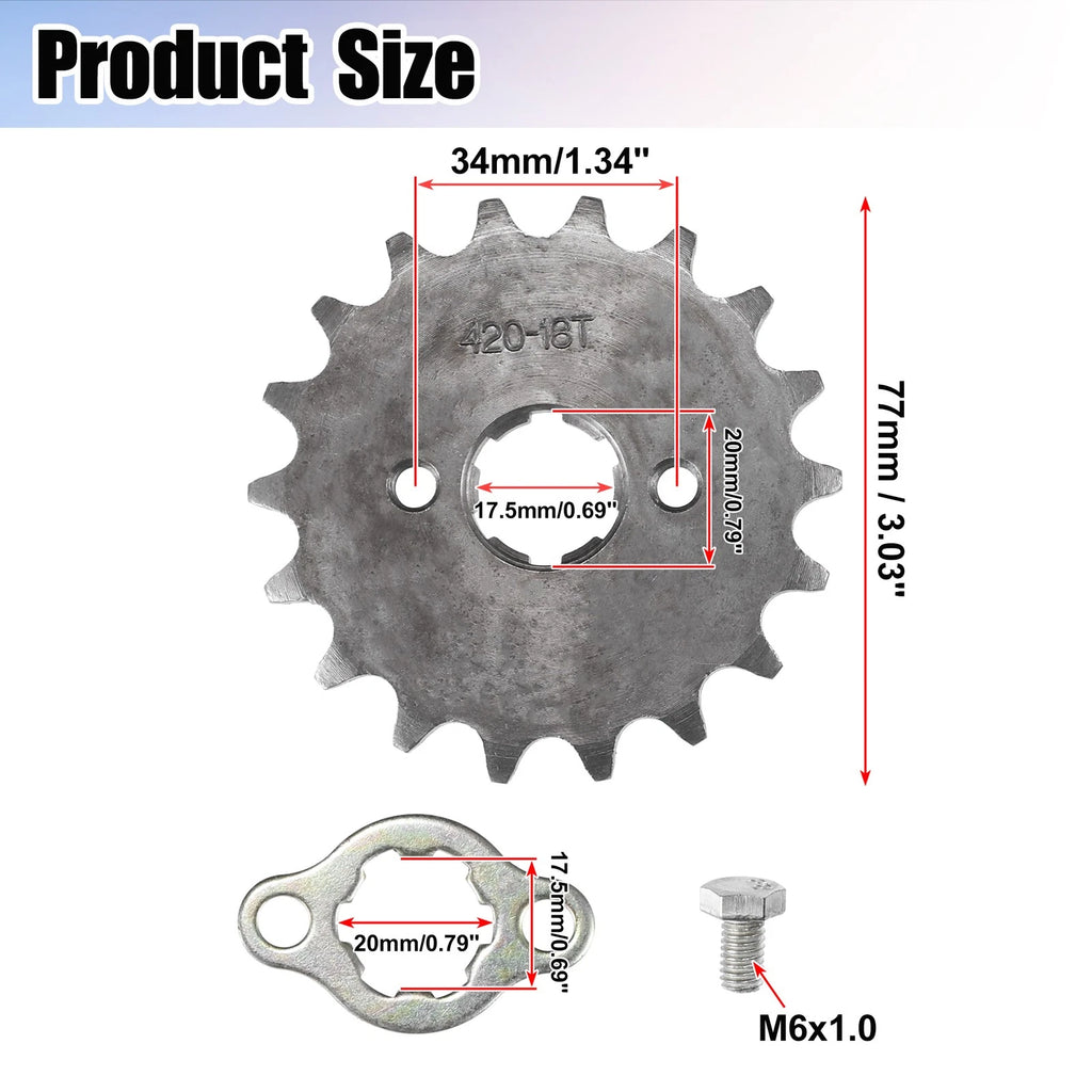 Front Engine Sprocket 20mm 420T Replacement Set for Mini Dirt Bike (2010–2024)