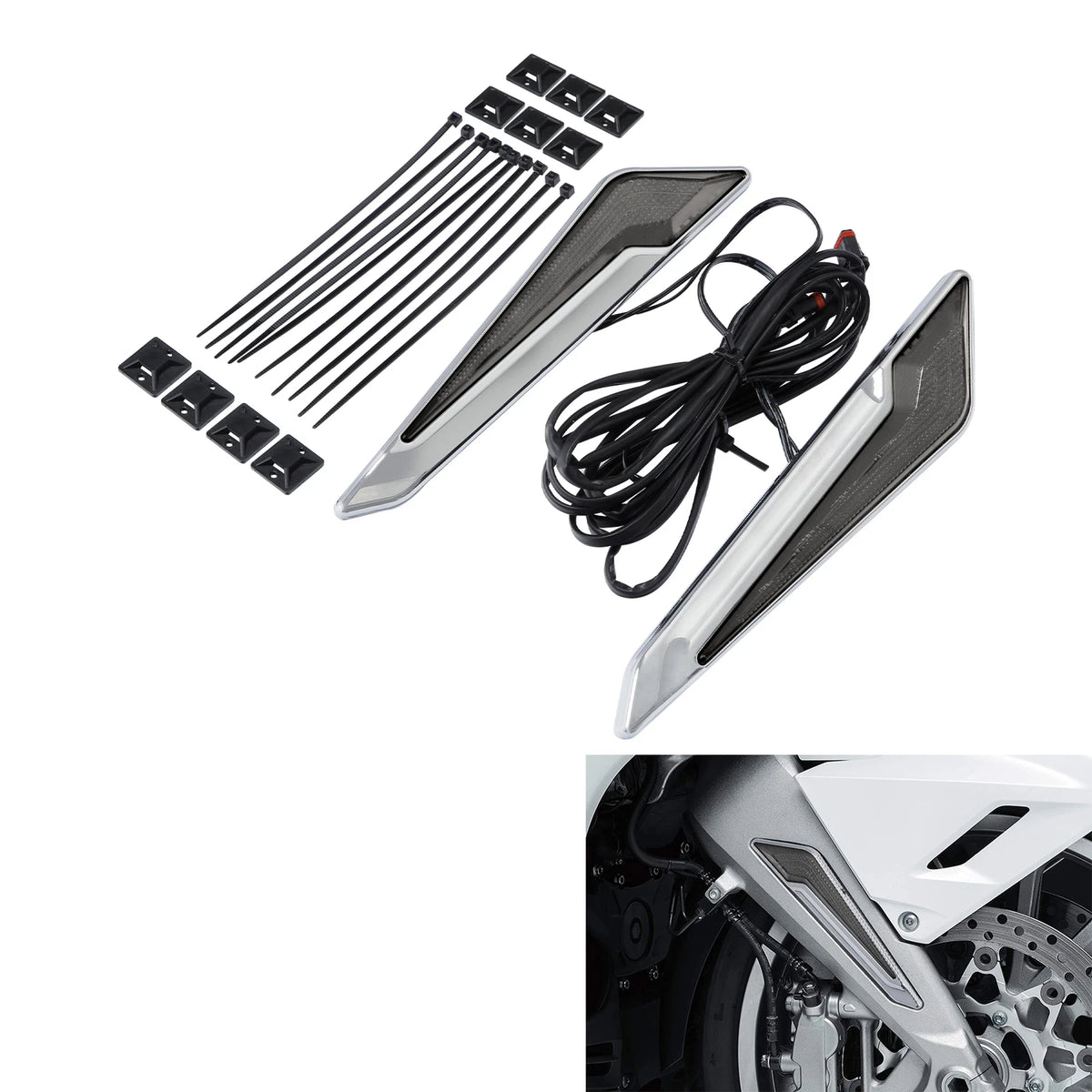 2X Front Brake Fork Mount LED Lights for Honda Goldwing GL1800 (2018–2026)