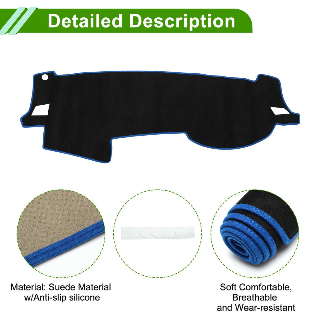 Dash Cover Mat Sun Protector for Subaru Outback 2005–2009 Black Blue