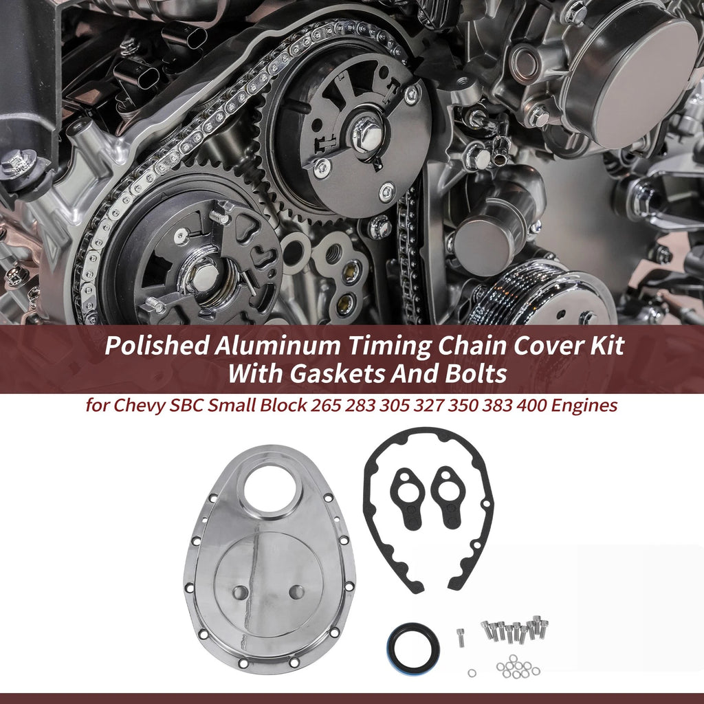 Timing Chain Cover Kit Polished Aluminum With Gaskets For Chevy (2011–2019)