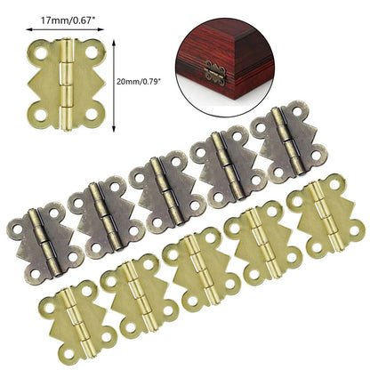 20Pcs Antique Butterfly Small Hinge Jewelry Box Dollhouse Gift Box Hinge 2017mm