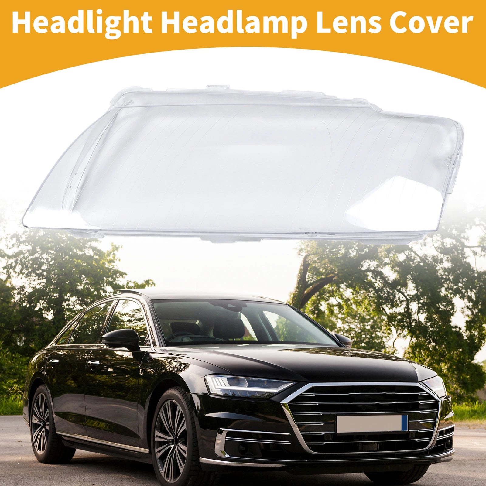 1 Pc Headlight Lens Cover for Audi A8 (2004–2009) Clear