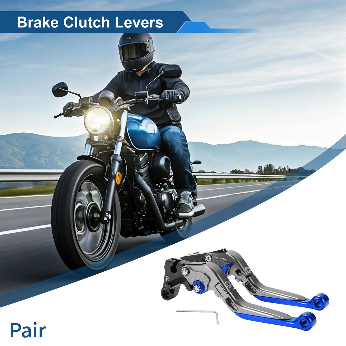 Adjustable Brake Clutch Levers for Yamaha MT-07 (2014–2022) Titanium Blue