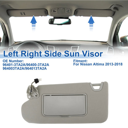 Set of 2 Sun Visors for Nissan Altima (2013–2018) No. 96401-3TA2A Gray