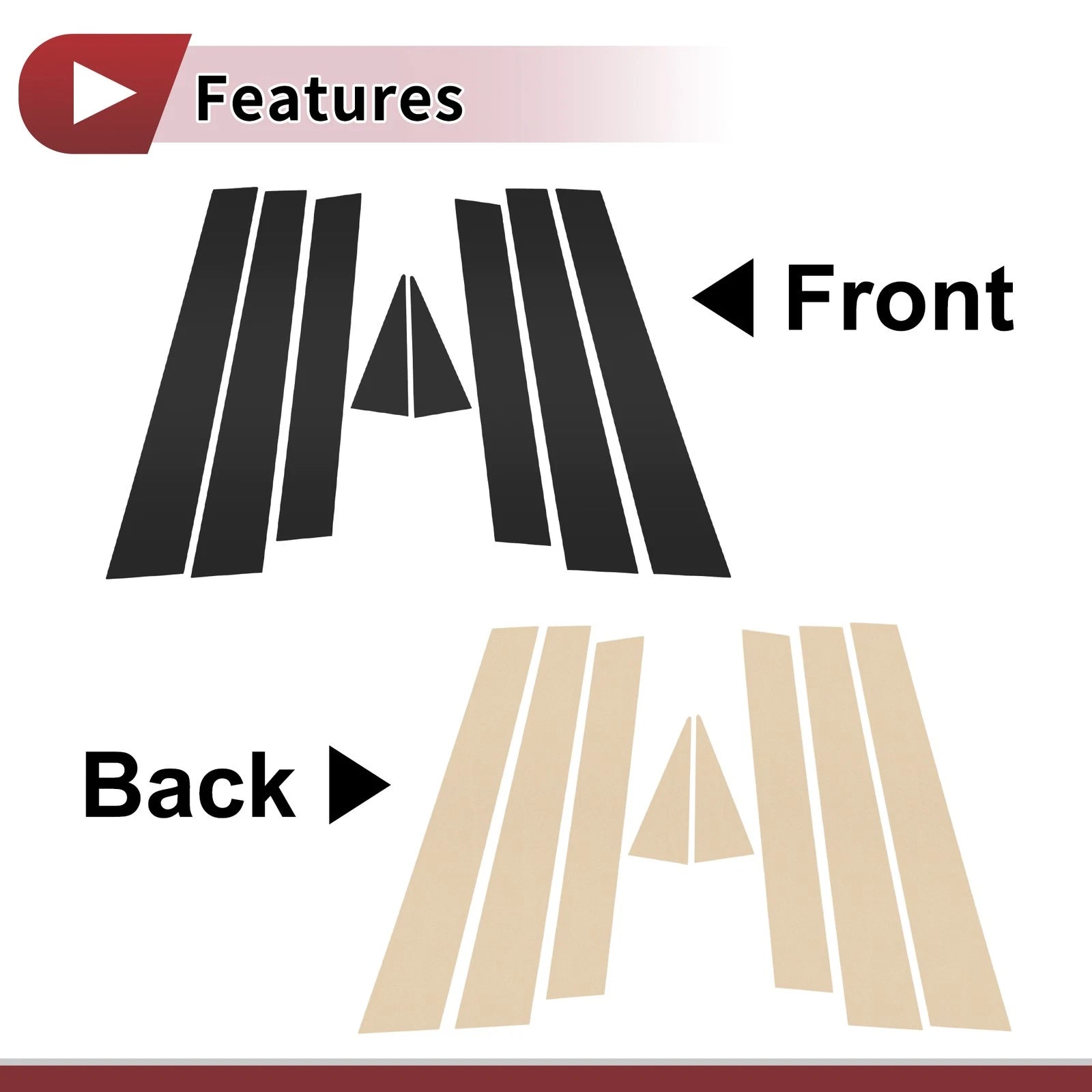 Car Door Pillar Window Trim Kit for Subaru Forester (2014–2018)