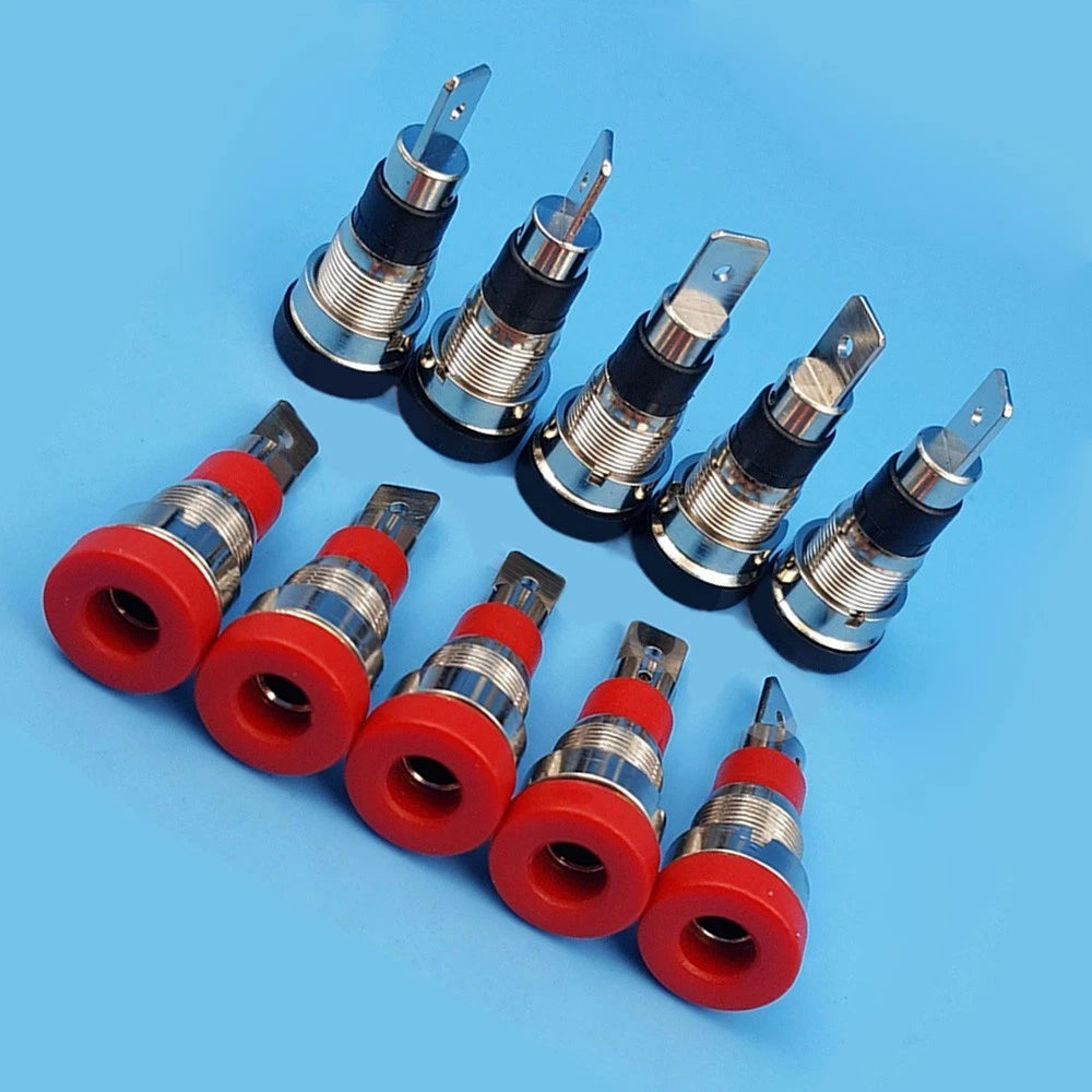 10pcs Brass 4mm Banana Female Jack Chassis Panel Mount Connector