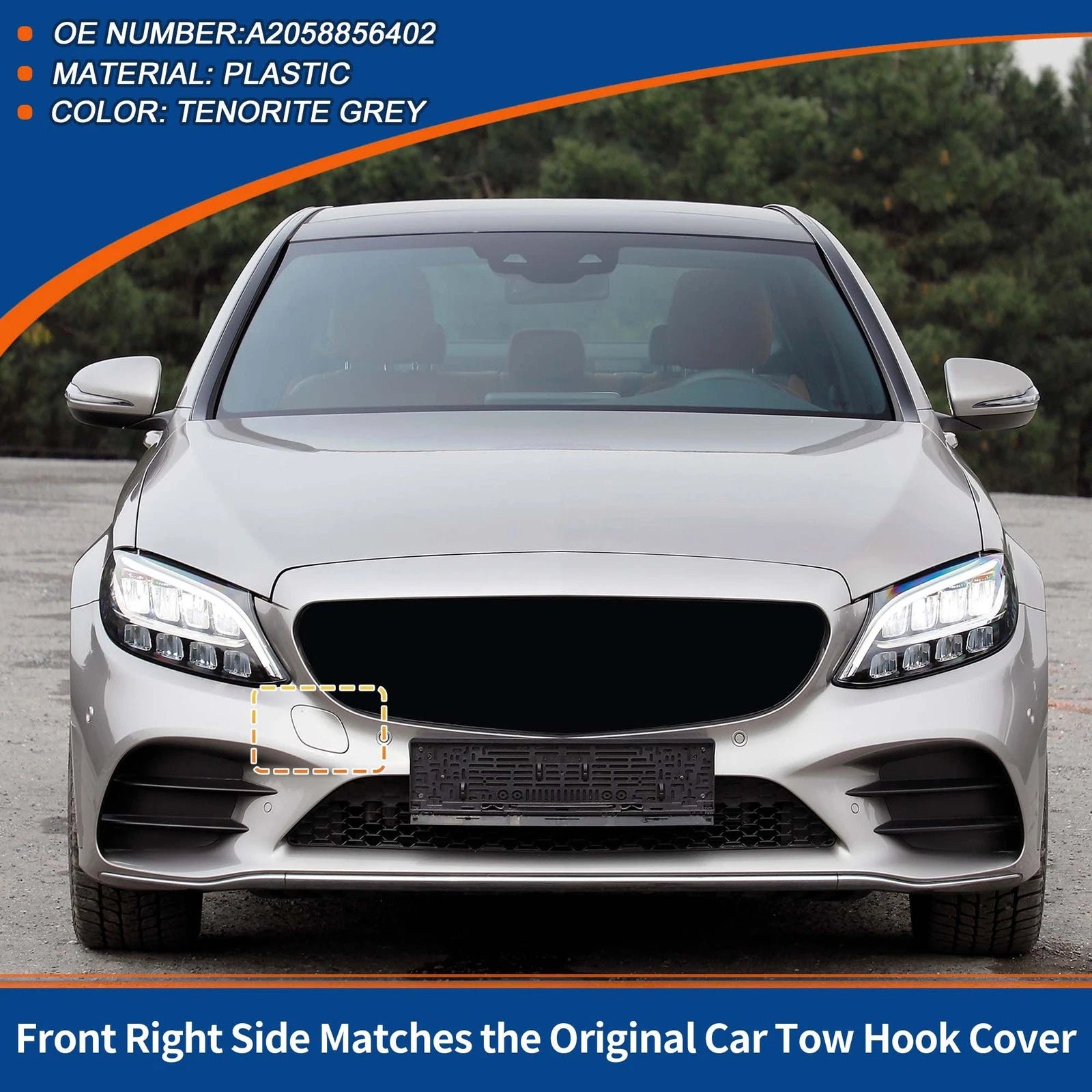 Front Tow Hook Cover Replacement for Mercedes-Benz A-Class W177 (2018–2022)