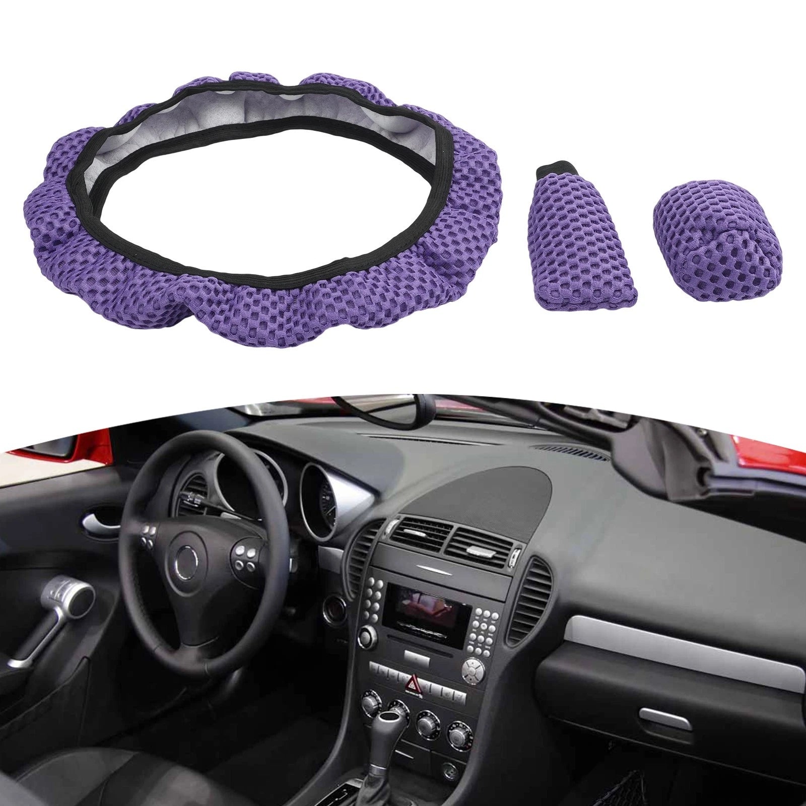 3PCS Steering Wheel Cover Set for
