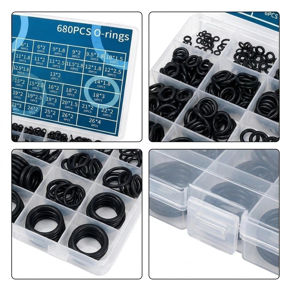 Nitrile O Ring Kit for Hydraulic Hose Seals (Aging Resistant, Burr Free Edges)