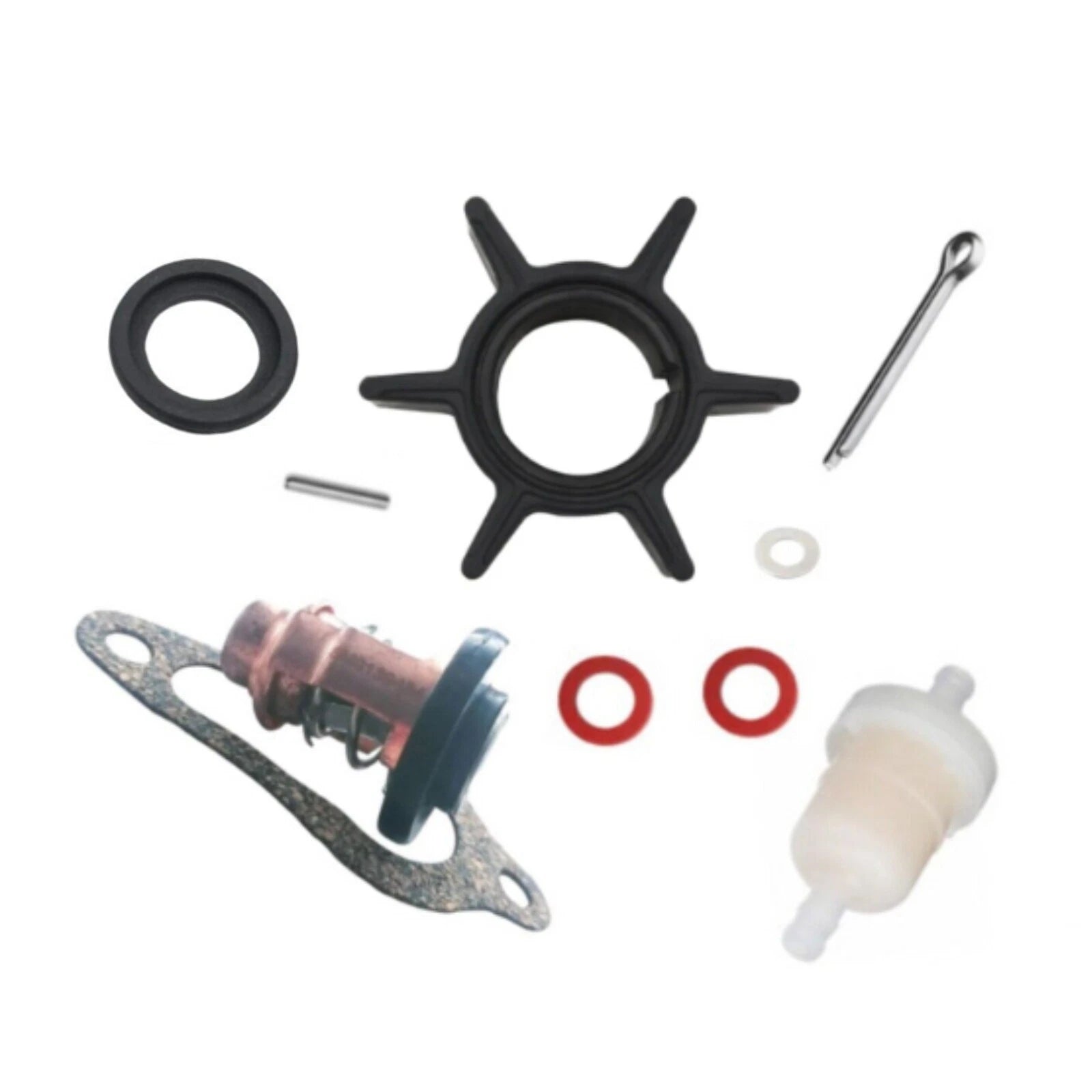 Maintenance Kit with Impeller, Thermostat, Filter for Mercury 8 9.9 HP Outboard