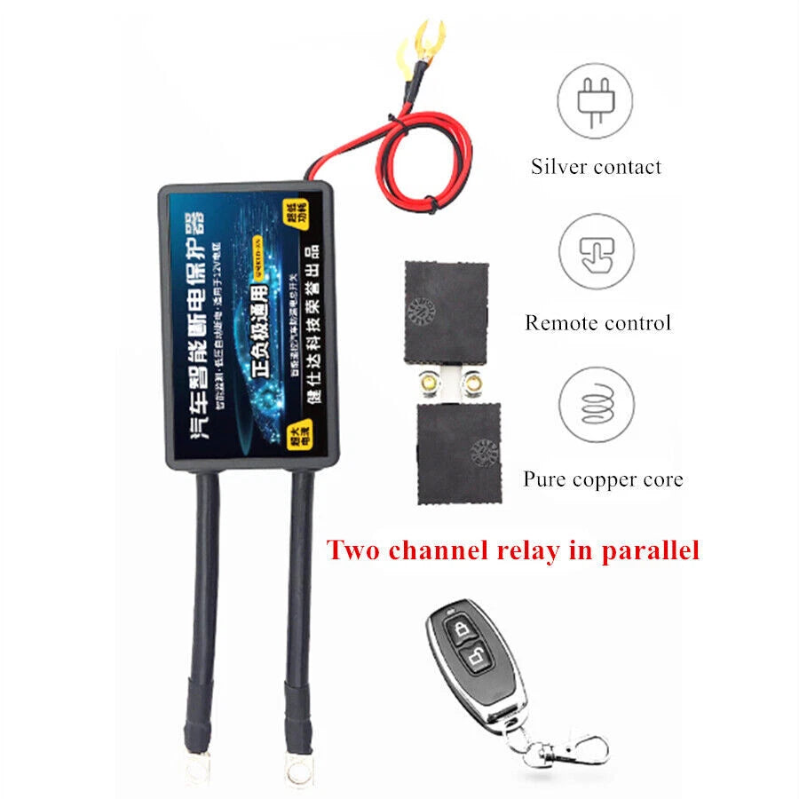 12V Wireless Remote Cut Off Car Battery Disconnect Isolator Master Switch 1800A