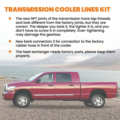 Transmission Cooler Hose Line Kit for Dodge Ram Cummins 5.9L 48RE (2003–2007)