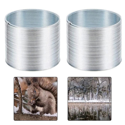 2X Metal Spring Guards for Bird Feeder Poles Squirrel Protection Silver