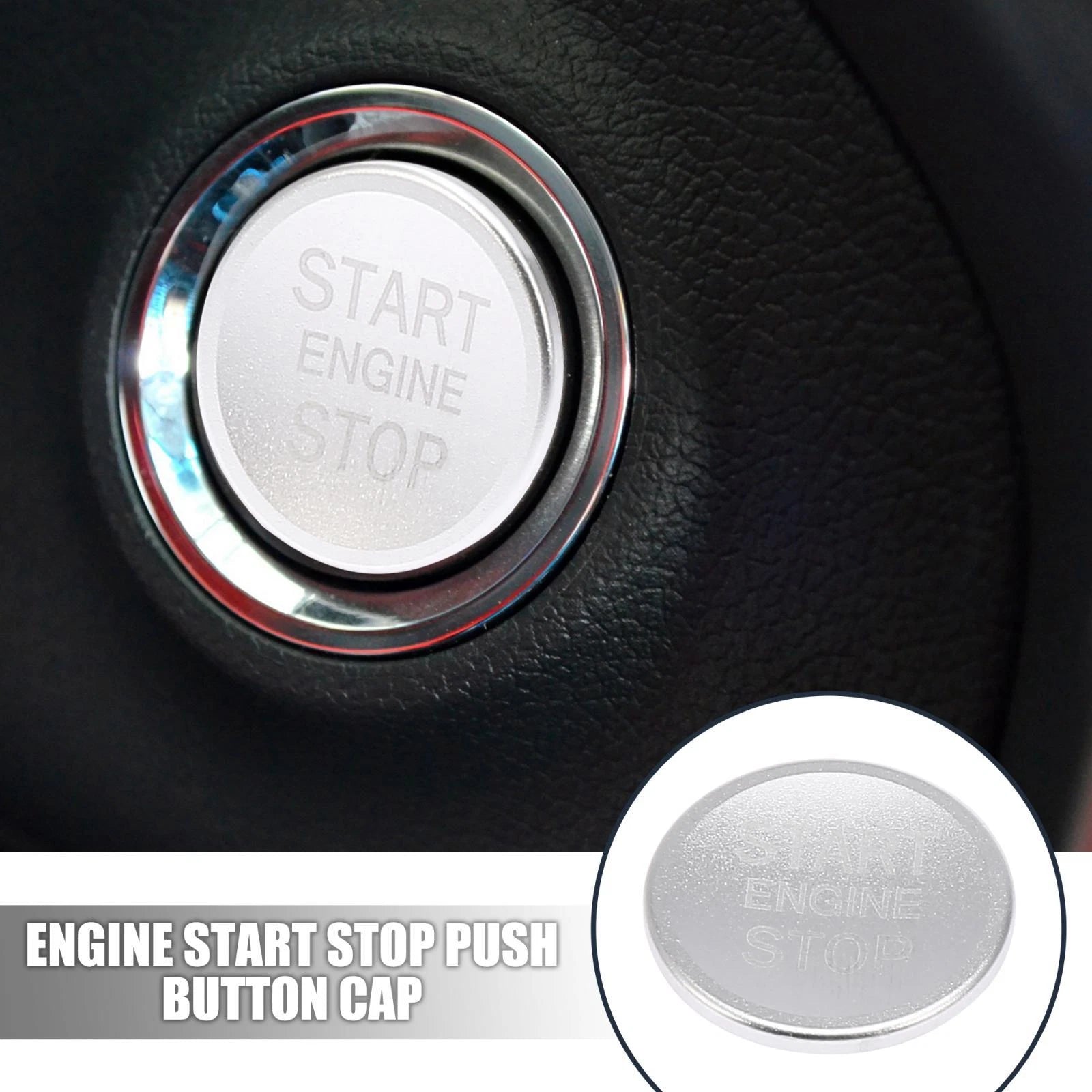 Start Stop Push Button Cover Cap for Audi A4L A6L Q5 A5 A7 (Silver Tone 2020–2024)
