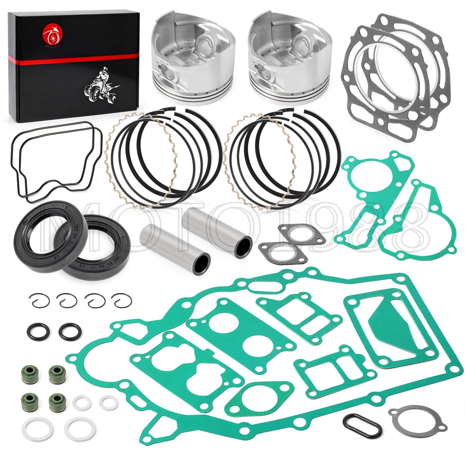 Engine Rebuild Kit with Seal, Pistons & Rings for Kawasaki (13001-2210)
