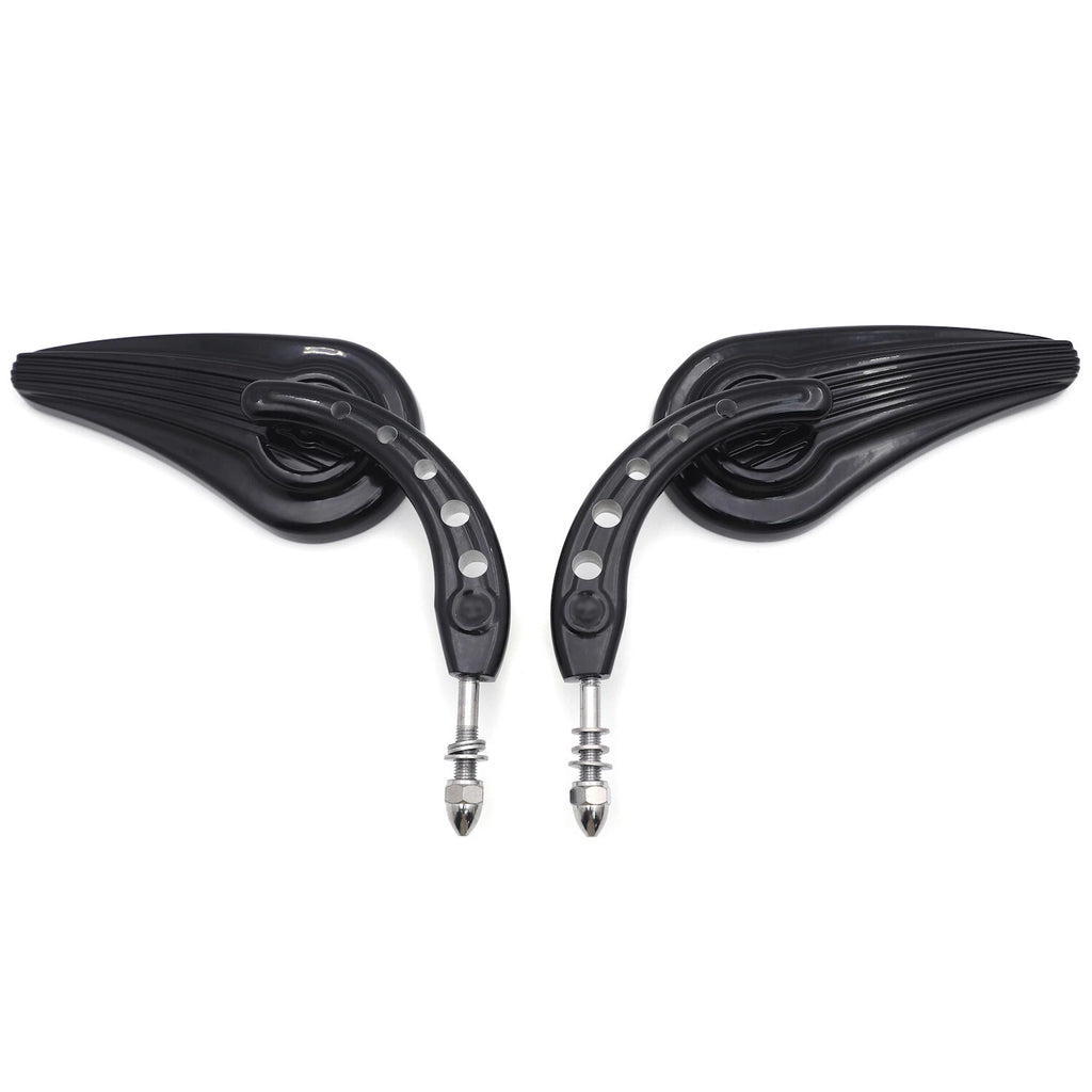 Black Raindrop Side Mirrors for Harley Electra Glide (2014–2023)