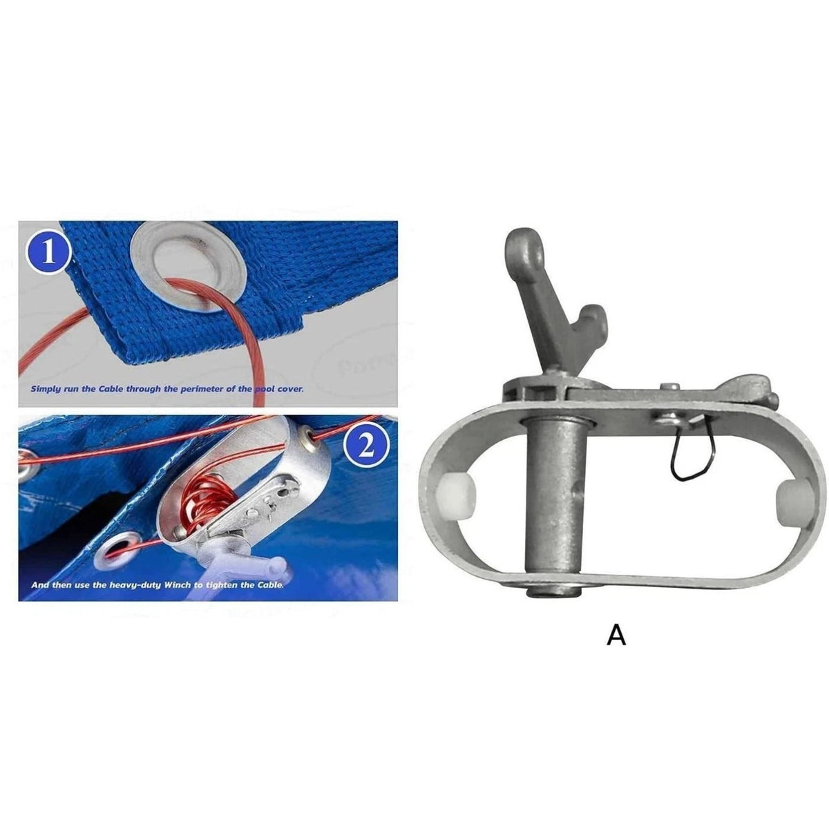 Pool Cover for Above Ground Winch - Rust Resistant Metal, Ergonomic Hand