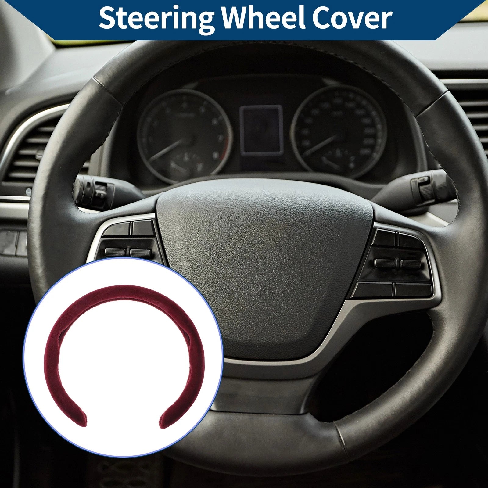 Steering Wheel Cover for ABS Car (14.96", Red)