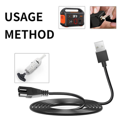 2-Pin USB DC Charging Cable For Intex 28620 Rechargeable Handheld Vacuum Cleaner