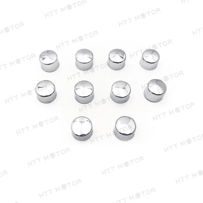 10x Black 3/8" Allen Socket Bolt Cap Covers for Harley (Misc Hardware)
