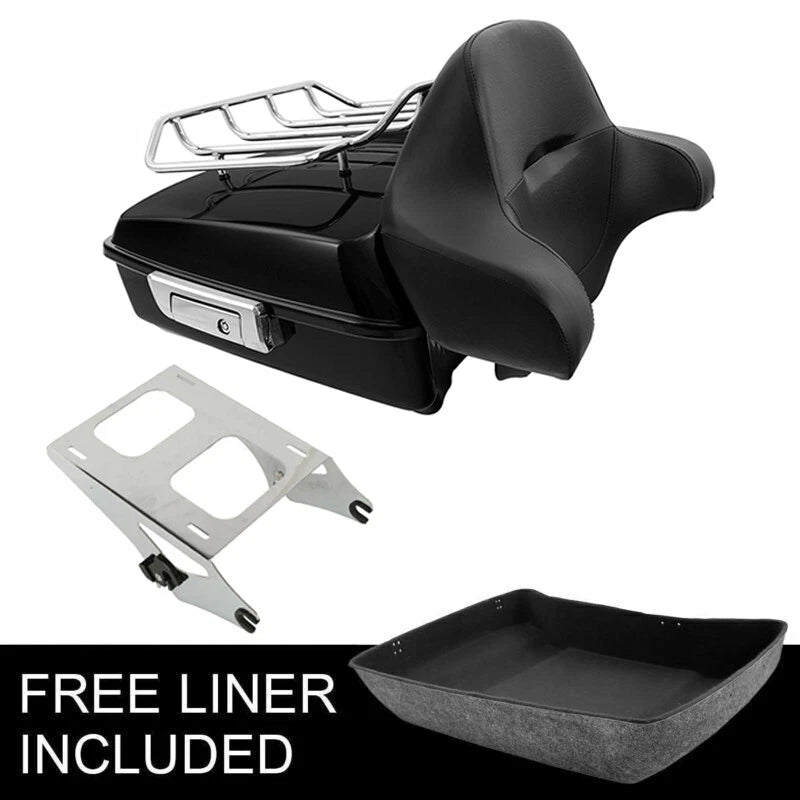 Chopped Tour Trunk Backrest Rack for Harley Road King Glide (2014–2026)
