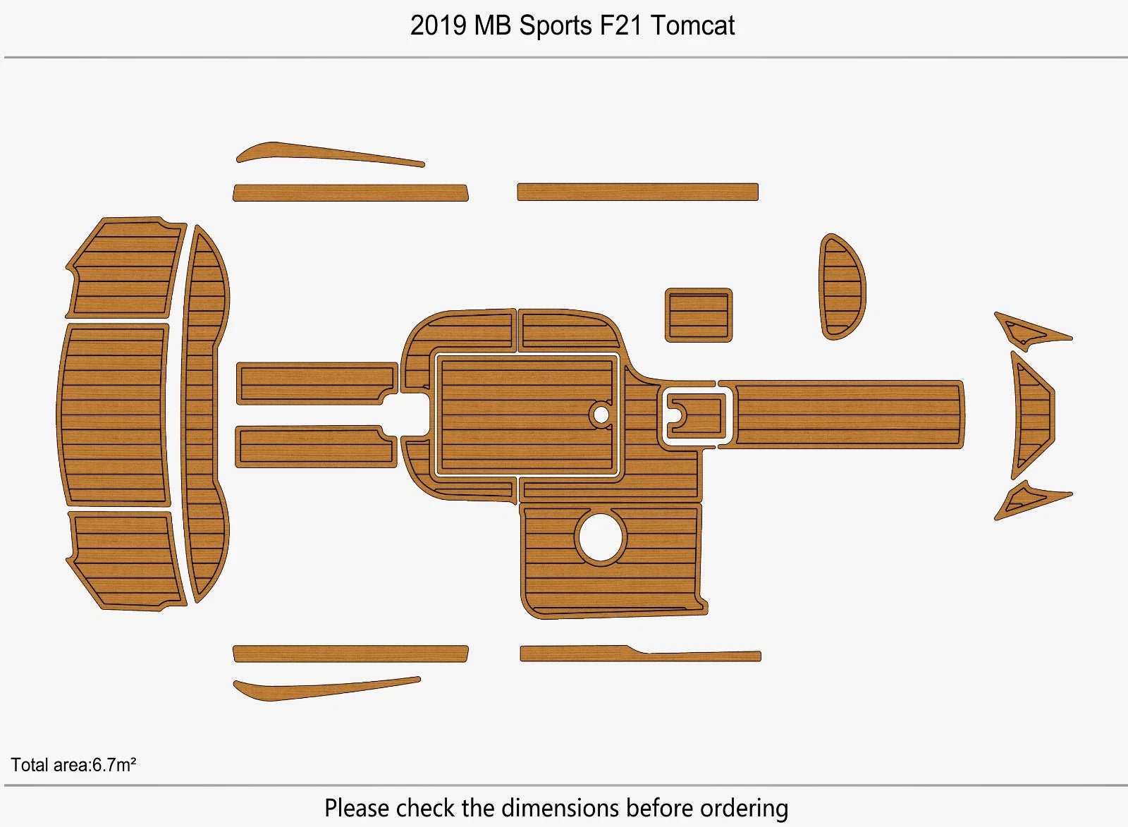 EVA Foam Teak Deck Flooring Mat for MB Sports F21 Tomcat (2019)