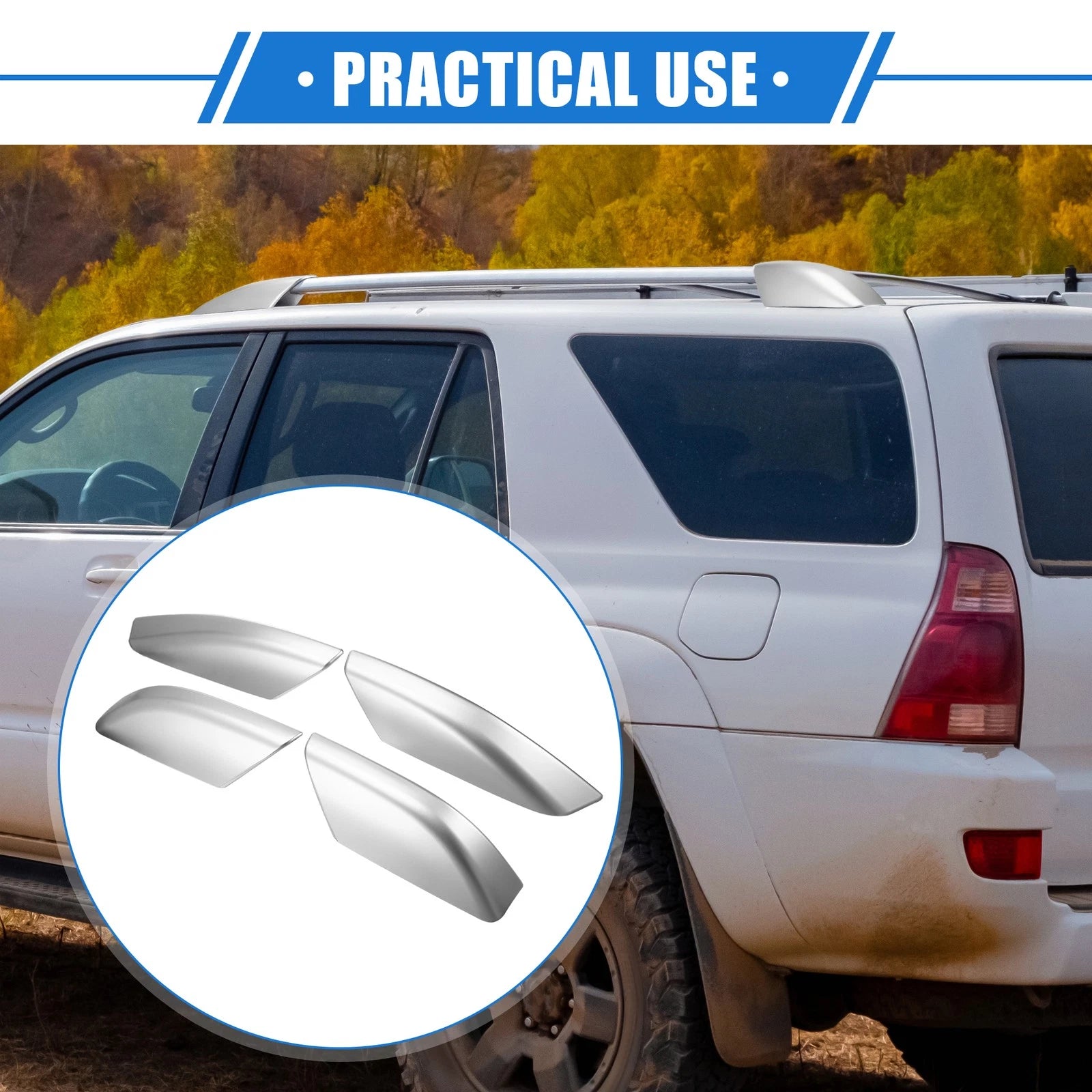 Roof Rack Side Rails End Covers 4pcs for Toyota 4Runner (2003–2009)