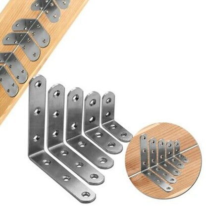 Set of 4 Stainless Steel L Shape Corner Brace Brackets