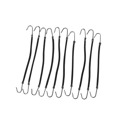 50Pcs Rubber Ponytail Hooks for Hair Styling - Black