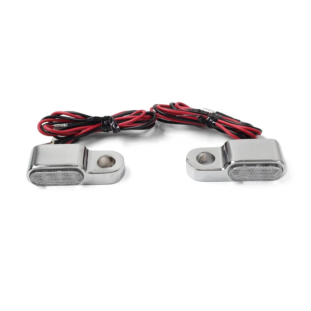 2X Mini Motor Turn Signal Blinker Light Indicator for Universal Fit (Chrome)
