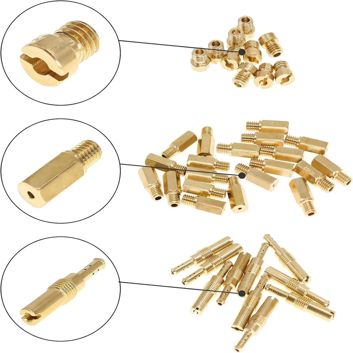 30Pcs Carburetor Main Jets & 10 Slow Jets Pilot Jet Kit for PWK Keihin