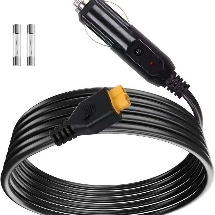 2m 18AWG XT60 Female to Car Socket Cable for Portable Power Stations