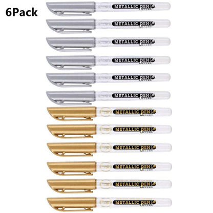 Set of 6 Metallic Permanent Markers for Epoxy Resin Art