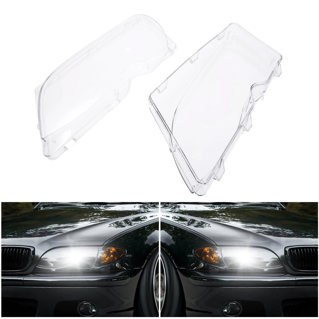 Headlight Lens Cover Front Pair for BMW E46 (1999–2005)