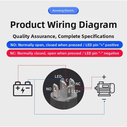 16mm Toggle Switch for Automotive Applications (10A, Illuminated)