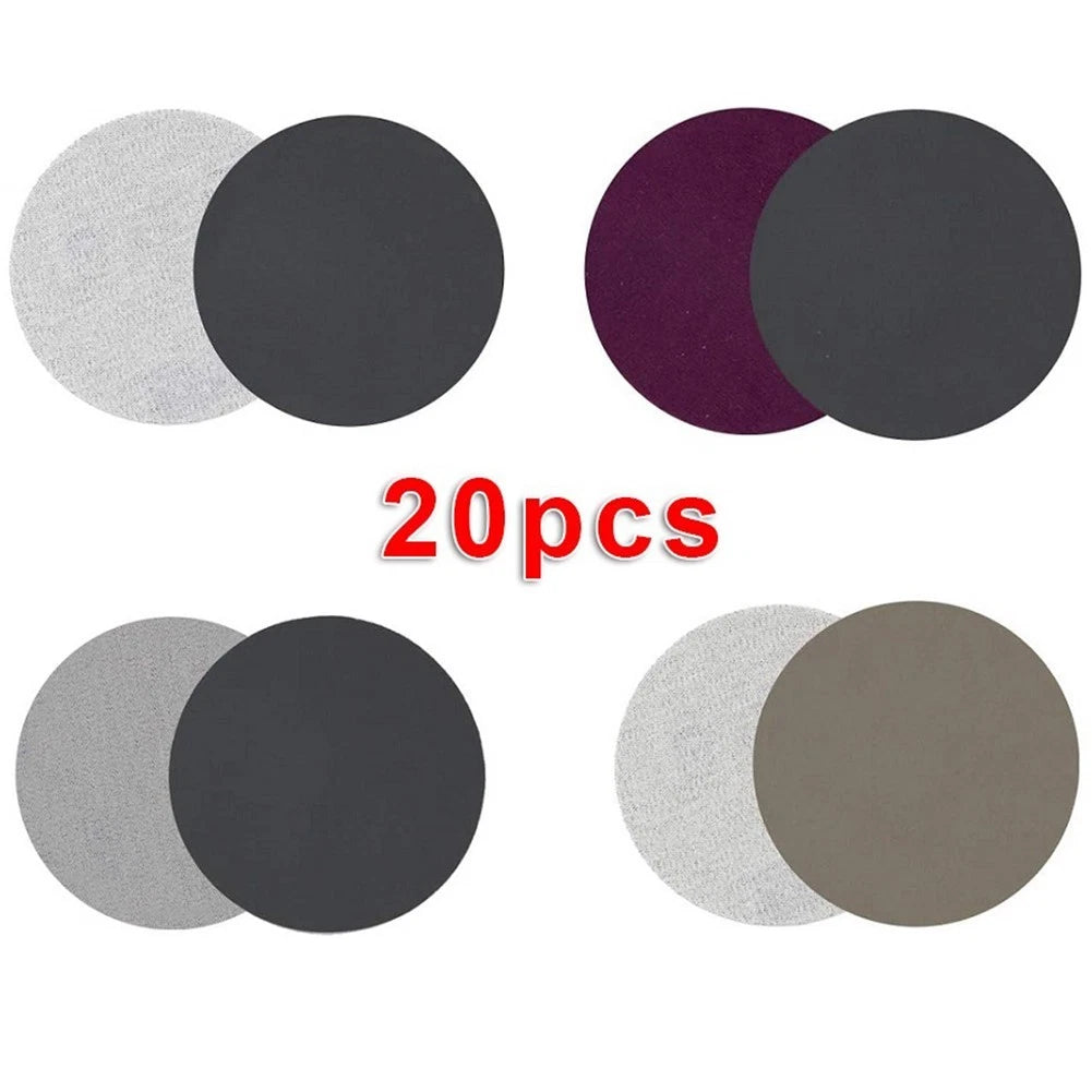 20pcs 5-Inch Hook & Loop Wet/Dry Sanding Discs 1500 2000 2500 4000 Grit