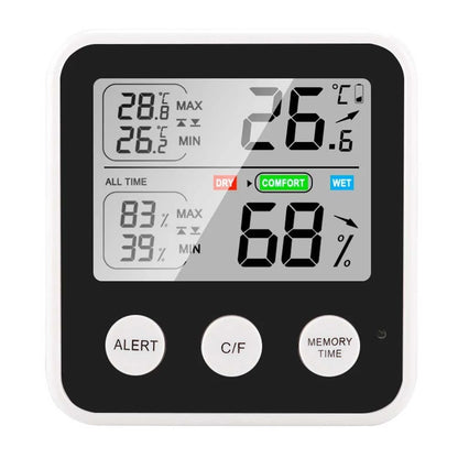 Compact Indoor Temperature and Humidity Display with Magnetic Attachment