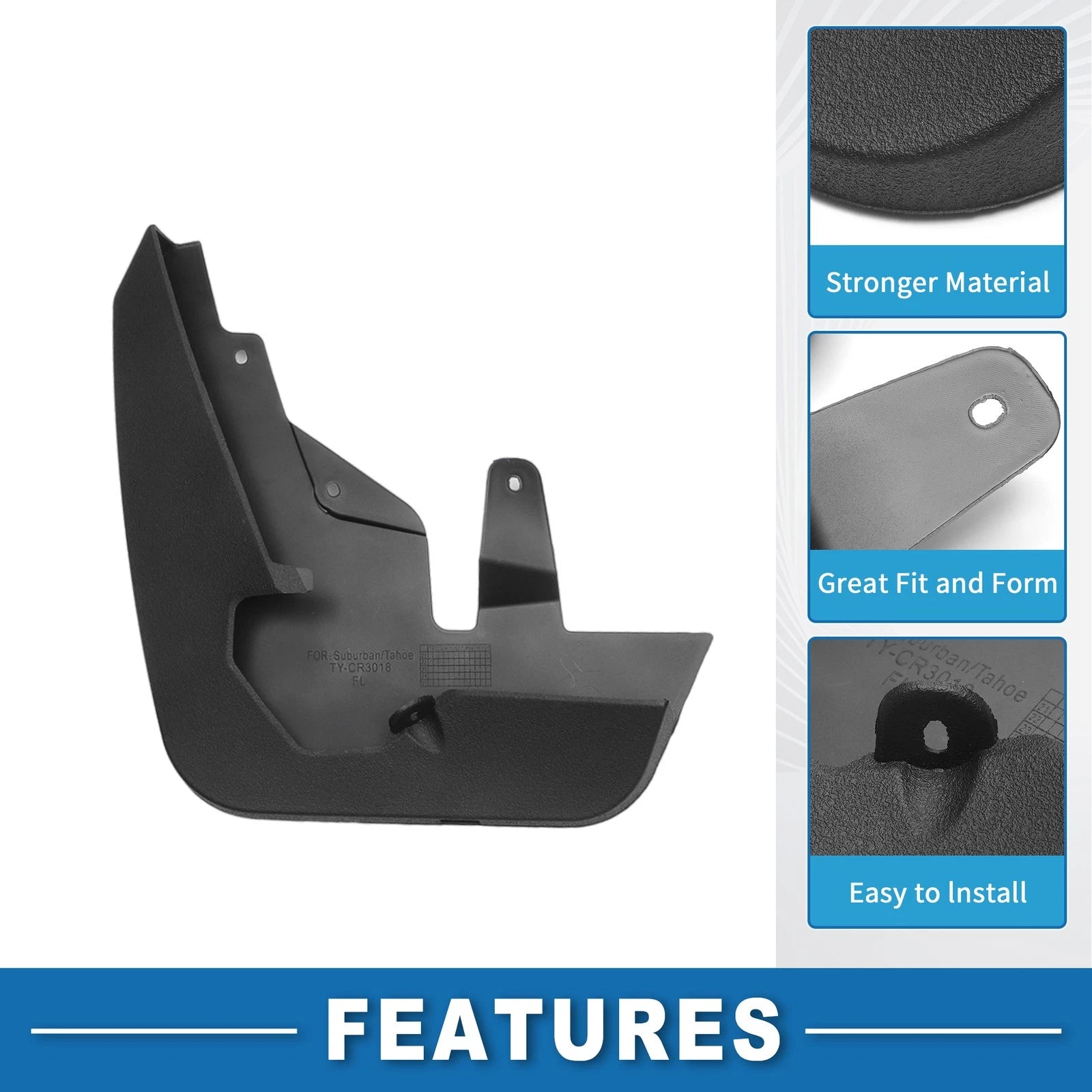 Mud Flaps Splash Guards Front Set for Chevrolet Suburban 2021–2023
