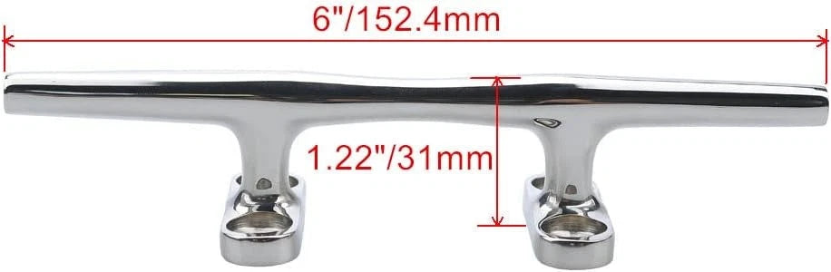 Set of 4 Stainless Steel 6 Inch Rope Cleats for Boat Deck Fittings