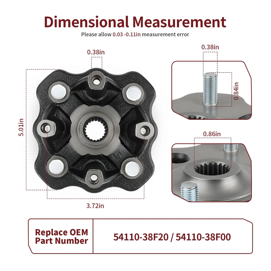 Front Wheel Hub for Suzuki Eiger 400 4x4 LT-A400C (2003–2005) 54110-38F20