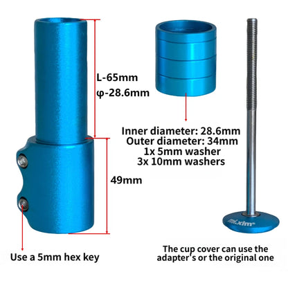 28.6mm MTB Stem Riser for Custom Height Adjustment (0-65mm)