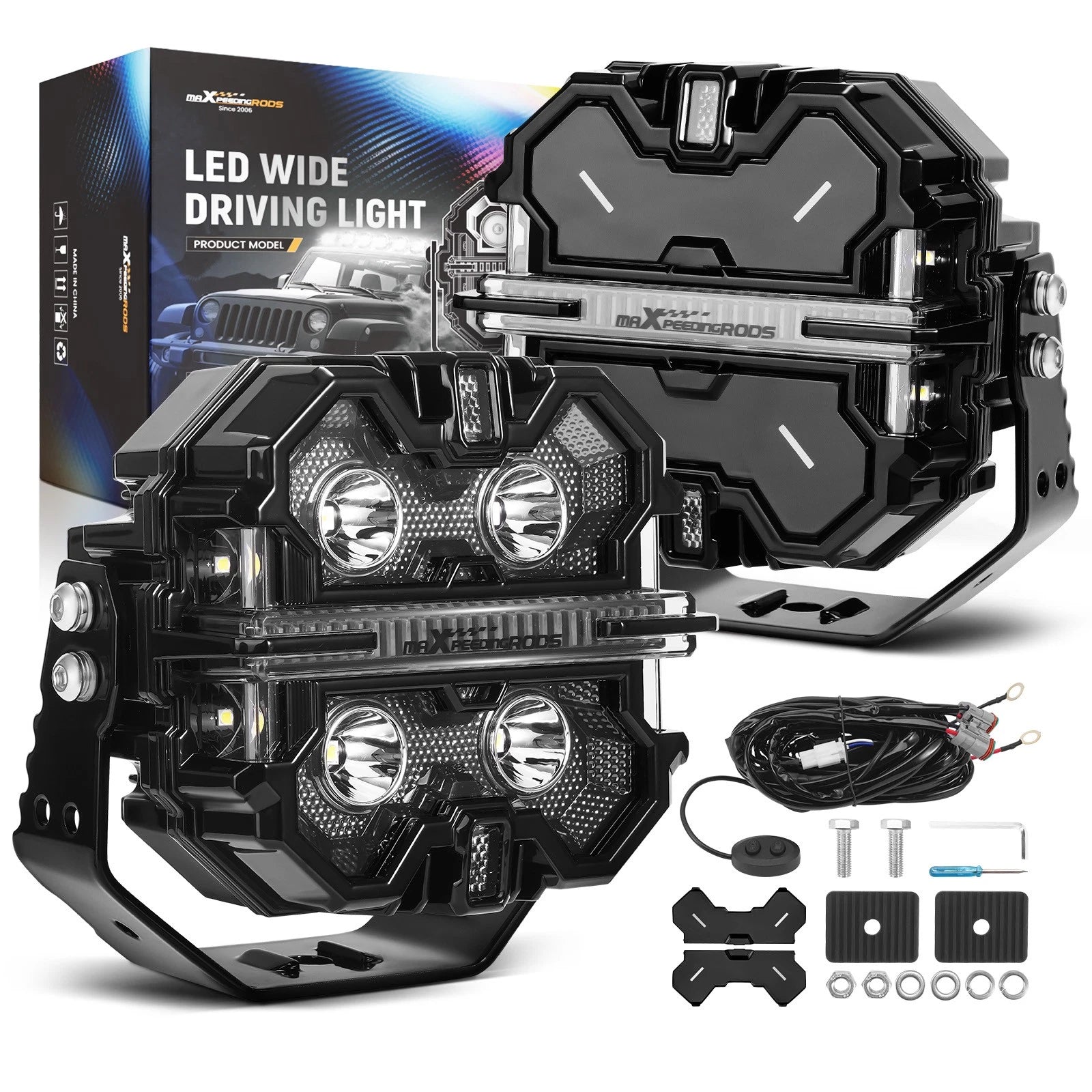 5" Square LED Light Pods for Off Road Vehicles (12V)