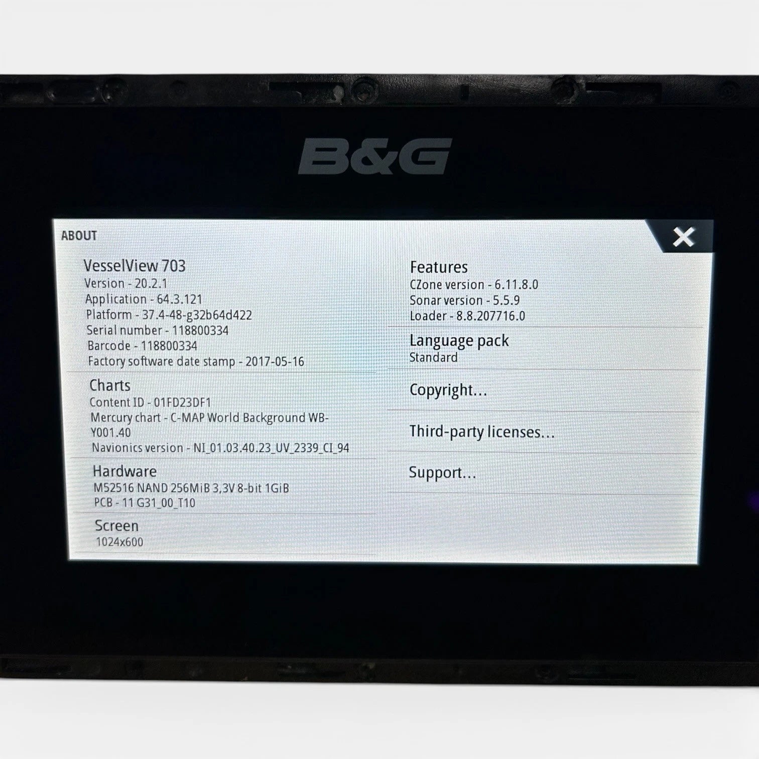 Vessel View 703 Touch Screen Display for Mercury (OEM) 8M0124497