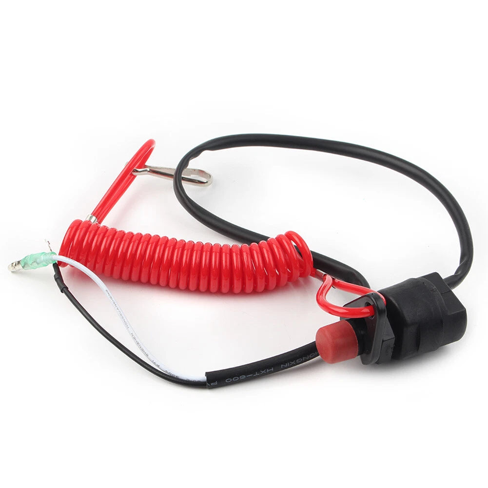 Outboard Engine Kill Stop Switch with Safety Tether Lanyard Universal
