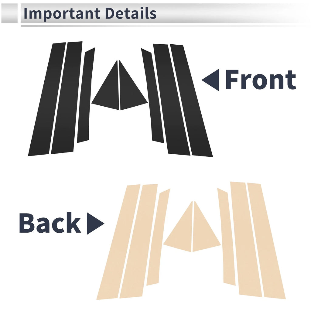 Door Pillar Window Trim Kit 8 Pcs for Mazda CX7 (2007–2012) Black