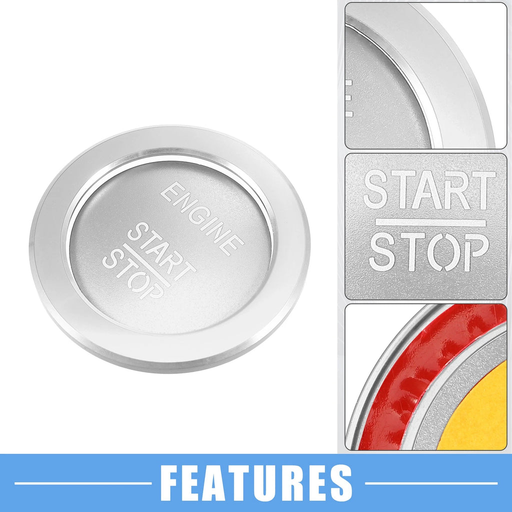 Engine Start Stop Button Cover Sticker for Mercedes-Benz B C GLC GLA (Silver) (2012–2020)