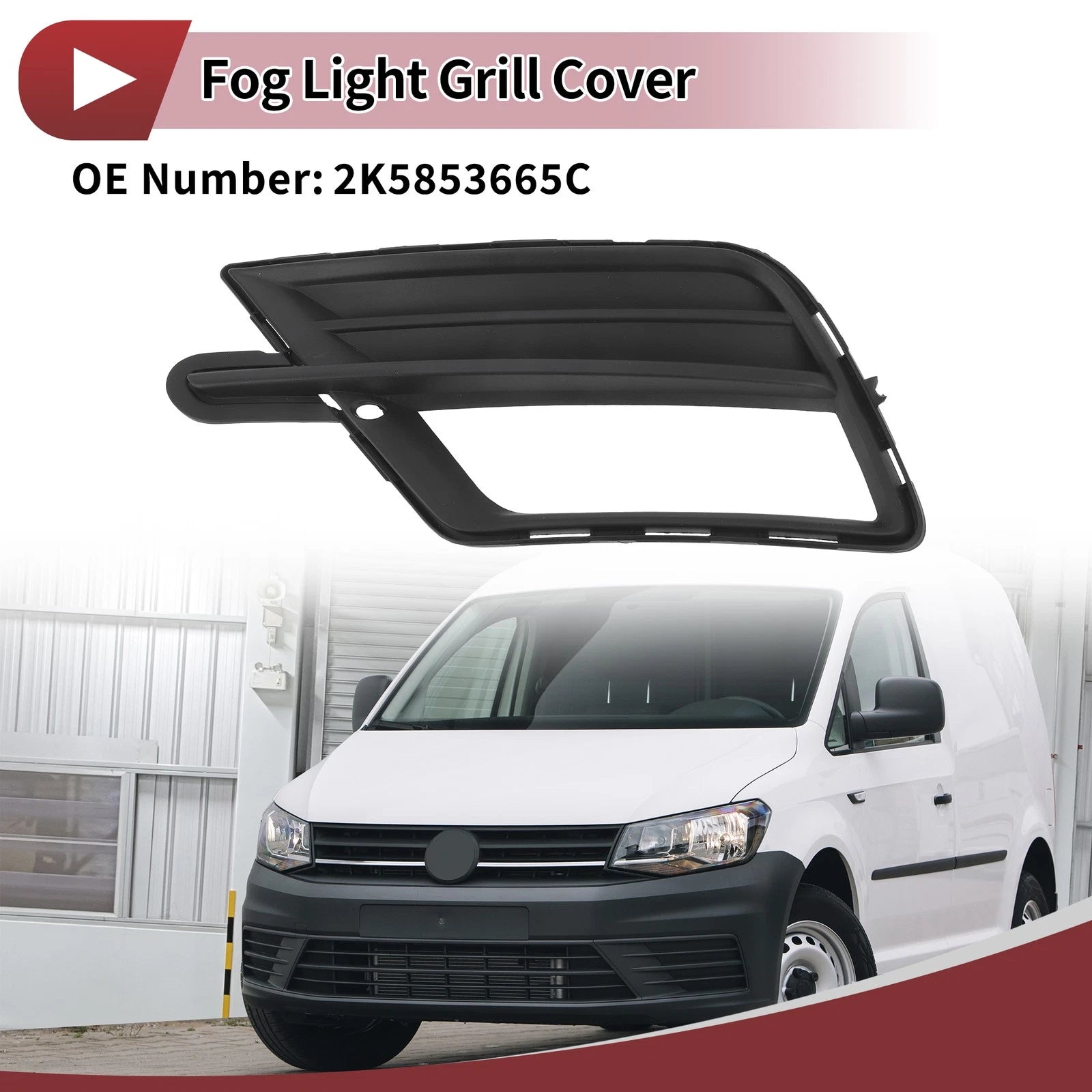 Front Left Fog Light Grill Replacement for Volkswagen Caddy (2015–2020)
