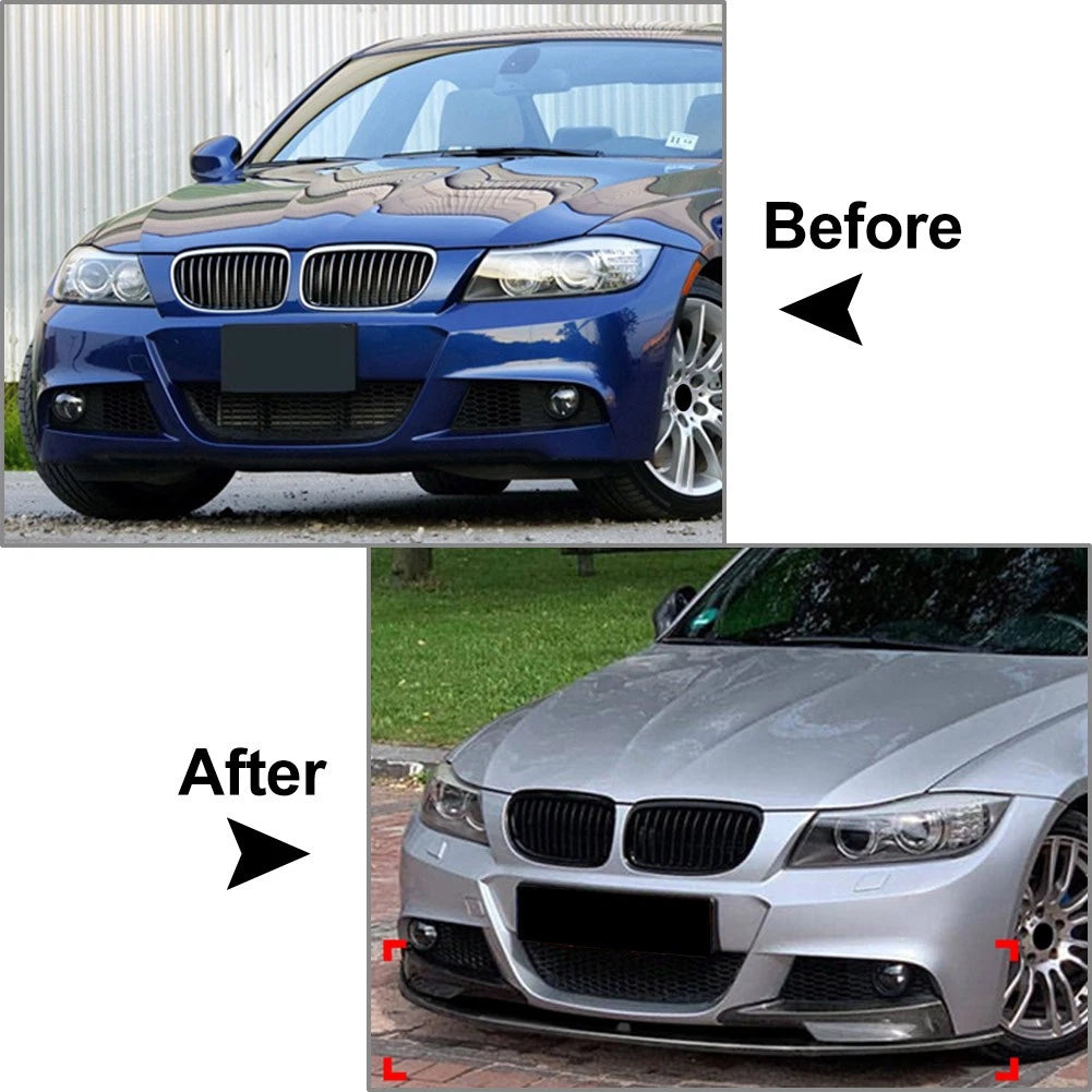 Front Bumper Spoiler Lip for BMW 3 Series E90 E91 M Sport (2009–2012)
